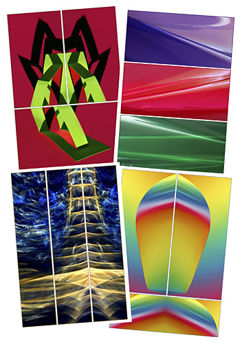 A collection of Abstract Triptychs by Jane Trotter