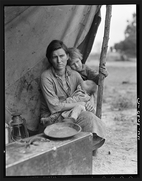 Other photographs in Dorothea Lange's sequence of images