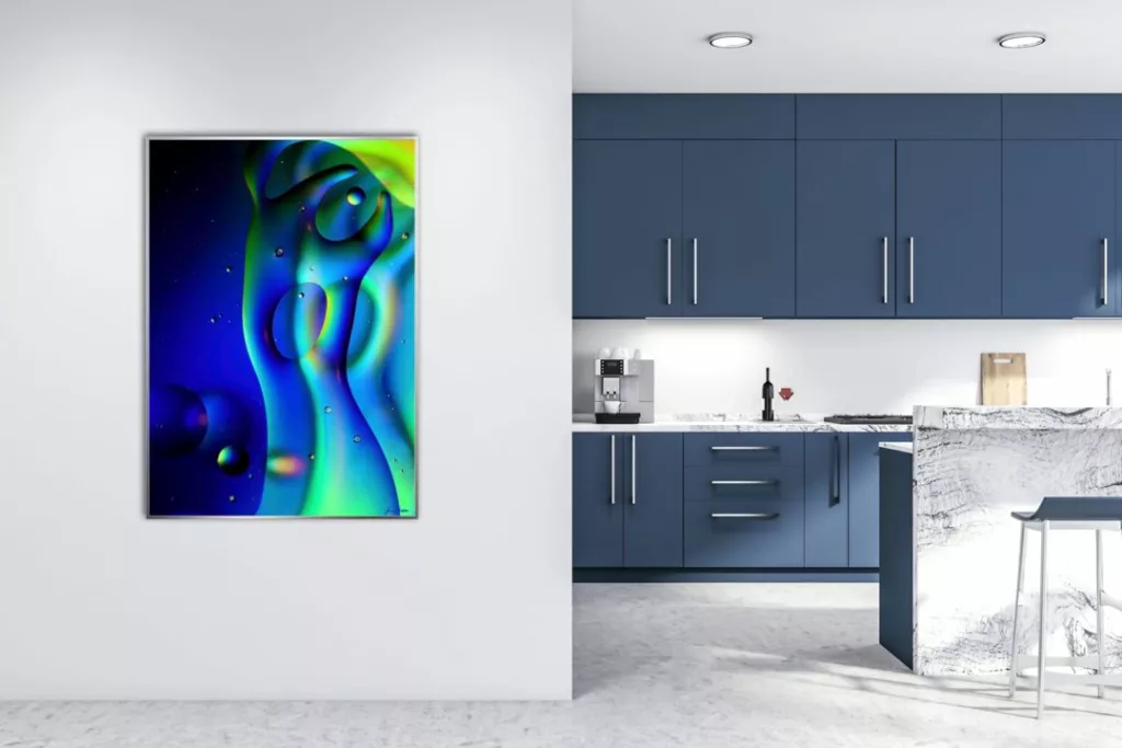 'First Contact' (in situ) - Abstract Art by Jane Trotter