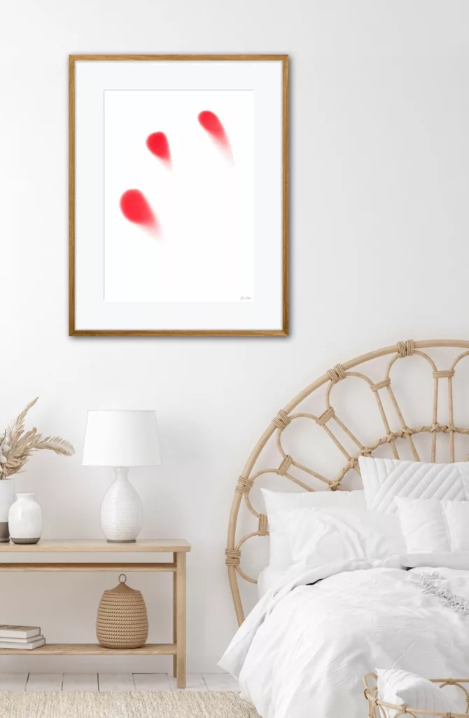 'A Touch of Red' (in situ) - Abstract Art by Jane Trotter