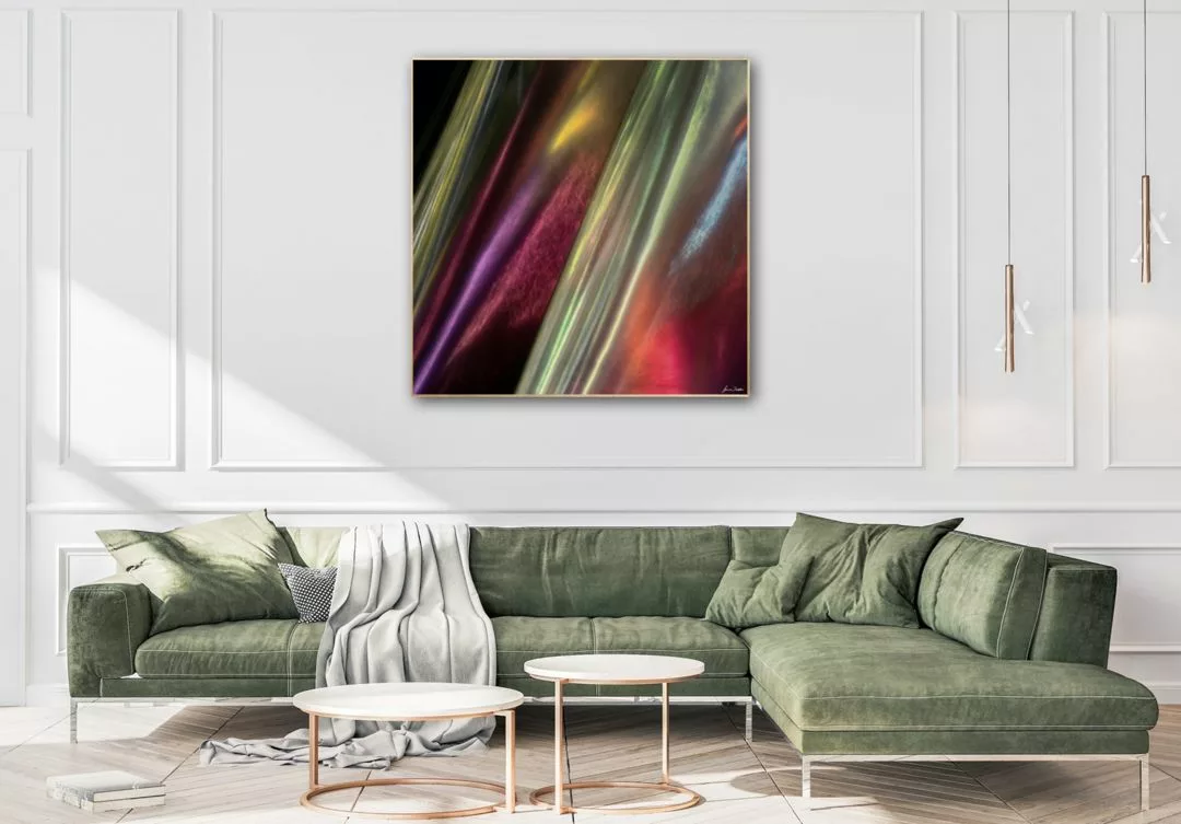 'Fire and Ice' (in situ) - Abstract Art by Jane Trotter